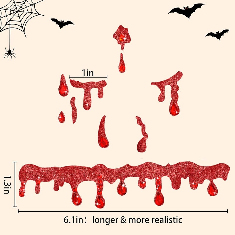 Parma77 Vampire Face Jewels, Vampire Costume Women Face Jewels Stick on, Vampire Accessories Vampire Face Stickers Halloween Costumes for Women - Image 3